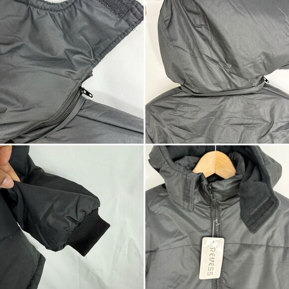 Revess Black Puffer Winter Coat Hooded Men Size 8 Small NWT - Picture 10 of 16